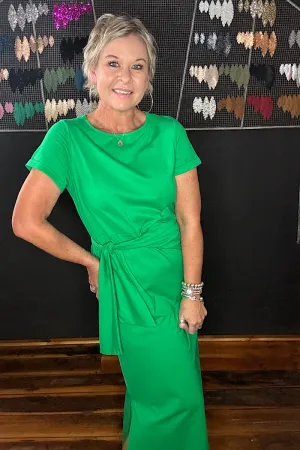 VERANO TIE DRESS - EMERALD